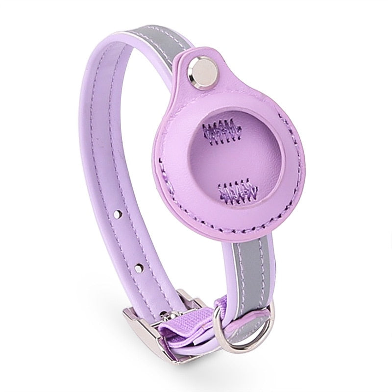 AirTag Cat Leather Collar - GPS Finder & Anti-Lost GROOMY